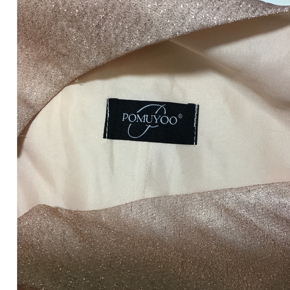 FORMAL PARTY SZ 14 1X plus Shimmer Pink Cut-Out One-Shoulder Maxi Dress NEW b21 - Picture 4 of 7